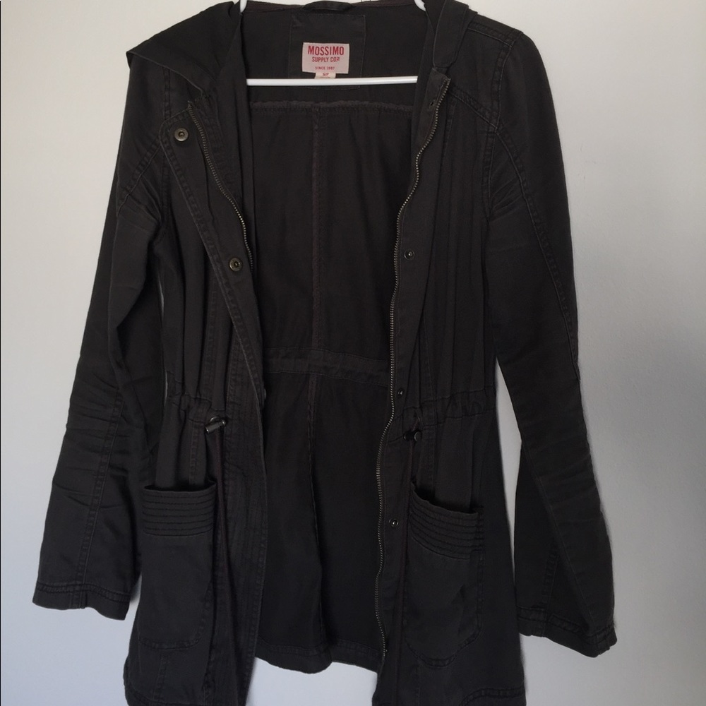 Charcoal Button-up Utility Jacket